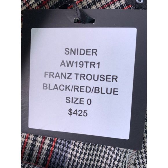 Snider Franz Wool-Blend Trouser Pants Womens Size 0 NWT Plaid Retail $425 6457 - Picture 11 of 13